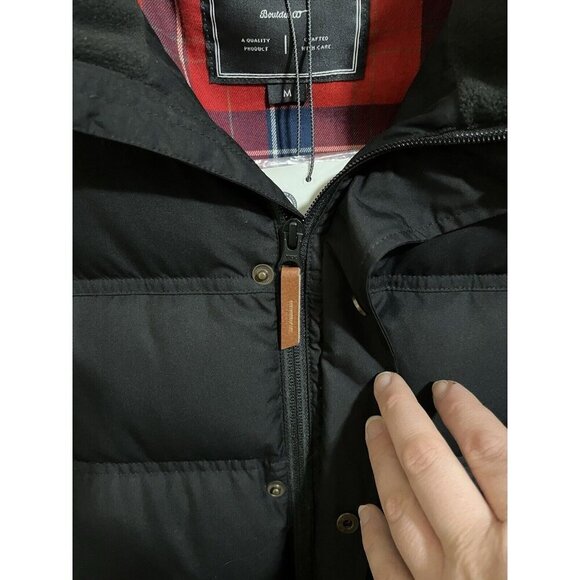 Alpine Design Men's Medium Black Coat NWT Plaid Inside Puffer Hoodless Jacket - Picture 8 of 10